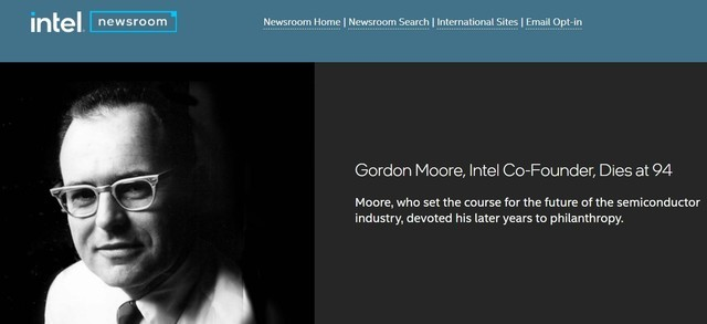 摩尔定律提出者戈登·摩尔去世  戈登·摩尔资料故事介绍